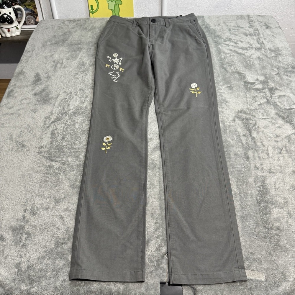ROARK Porter Pants 3.0 Gray Color Chino Straight Fit Embroidered Mens 28 Preppy